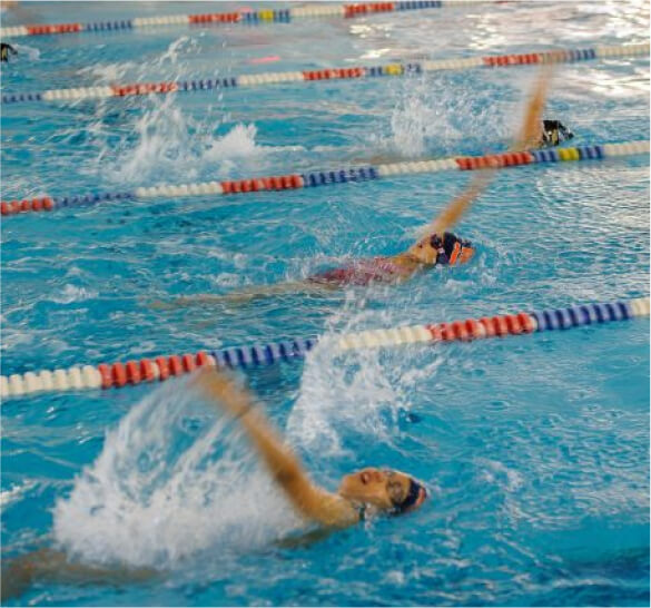 swimmers in a pool